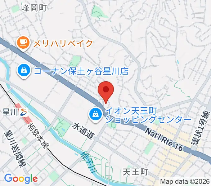 横浜峰岡ピアノ調律の地図