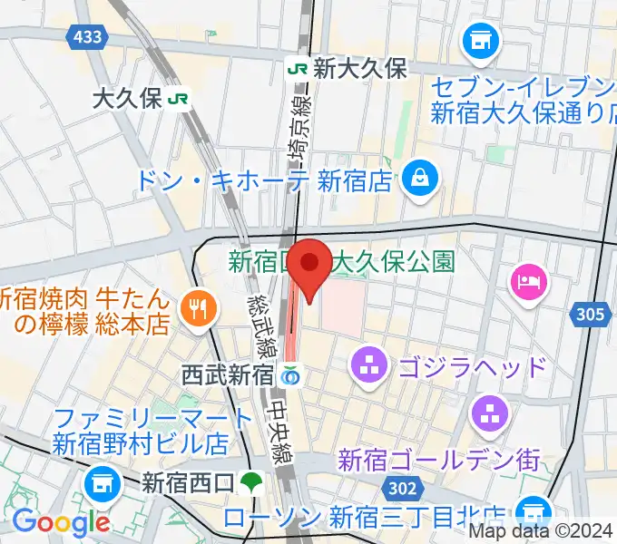 新宿Fu- 新宿永谷ホールの地図