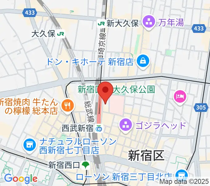 新宿Fu- 新宿永谷ホールの地図