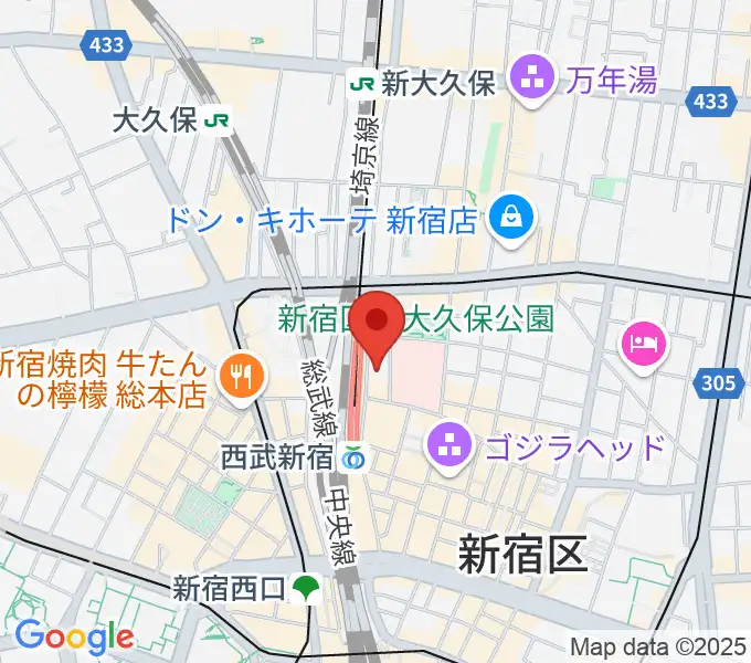 新宿Fu- 新宿永谷ホールの地図