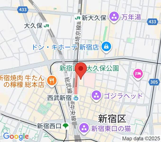 新宿Fu- 新宿永谷ホールの地図