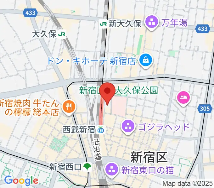 新宿Fu- 新宿永谷ホールの地図