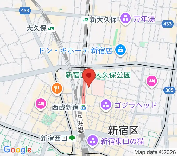 新宿Fu- 新宿永谷ホールの地図