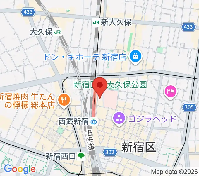 新宿Fu- 新宿永谷ホールの地図