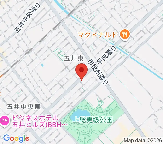 シツデン楽器の地図