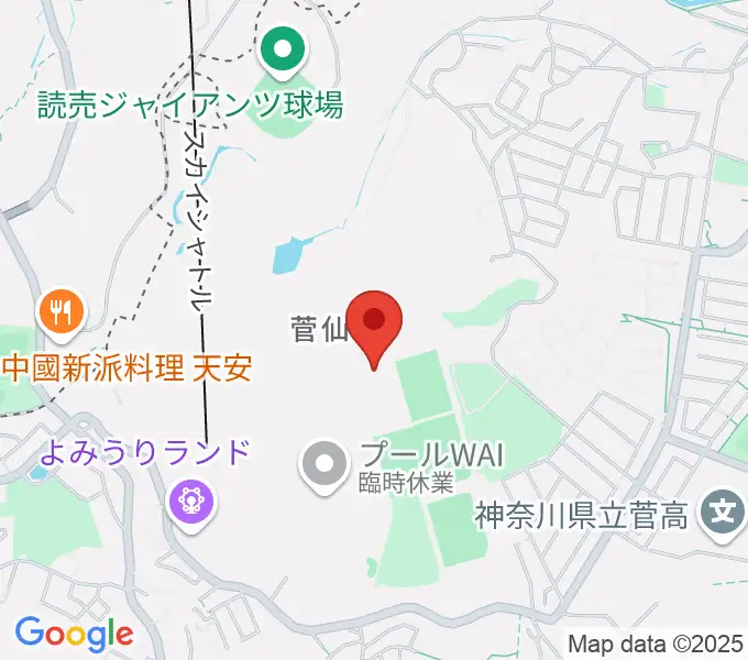 よみうりランド 日テレらんらんホールの地図