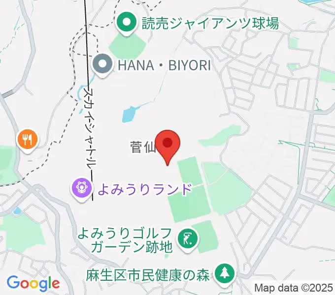 よみうりランド 日テレらんらんホールの地図