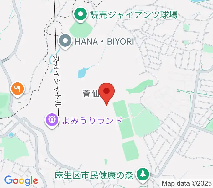 よみうりランド 日テレらんらんホールの地図