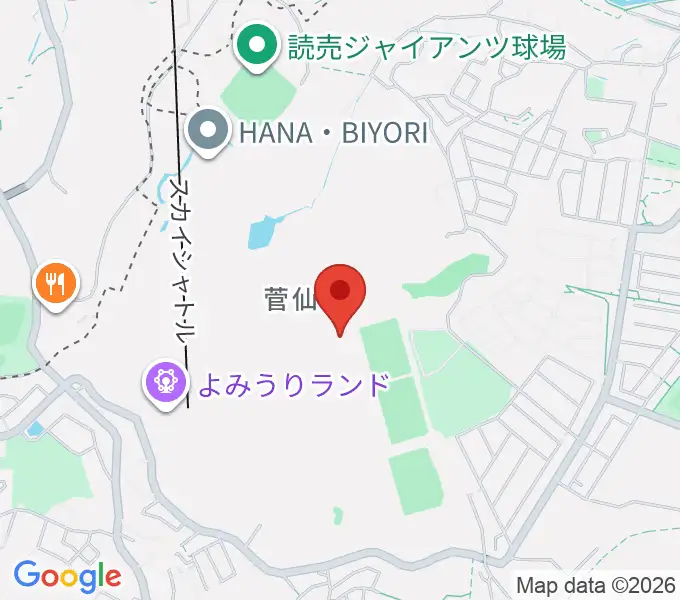 よみうりランド 日テレらんらんホールの地図