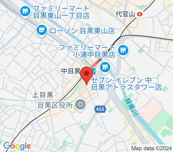 中目黒GTプラザホールの地図