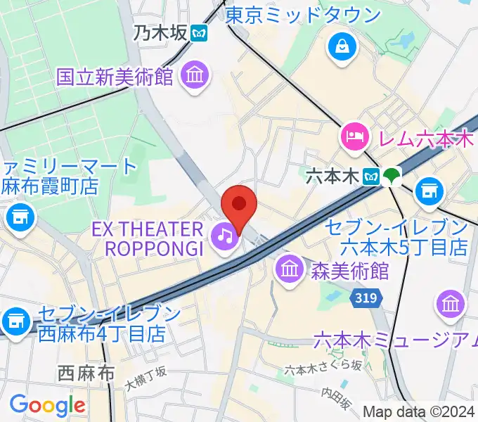 EXスタジオ六本木の地図