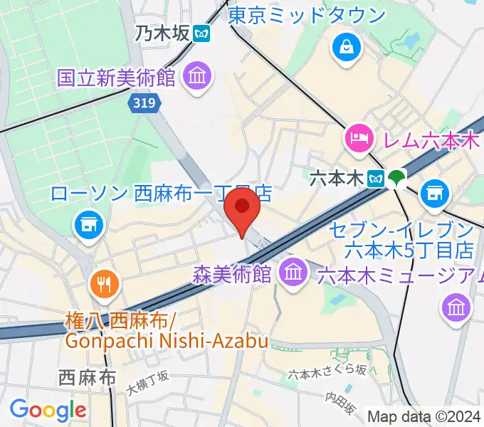 EXスタジオ六本木の地図