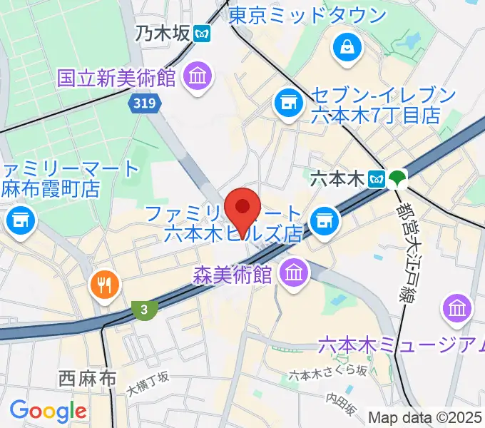 EXスタジオ六本木の地図