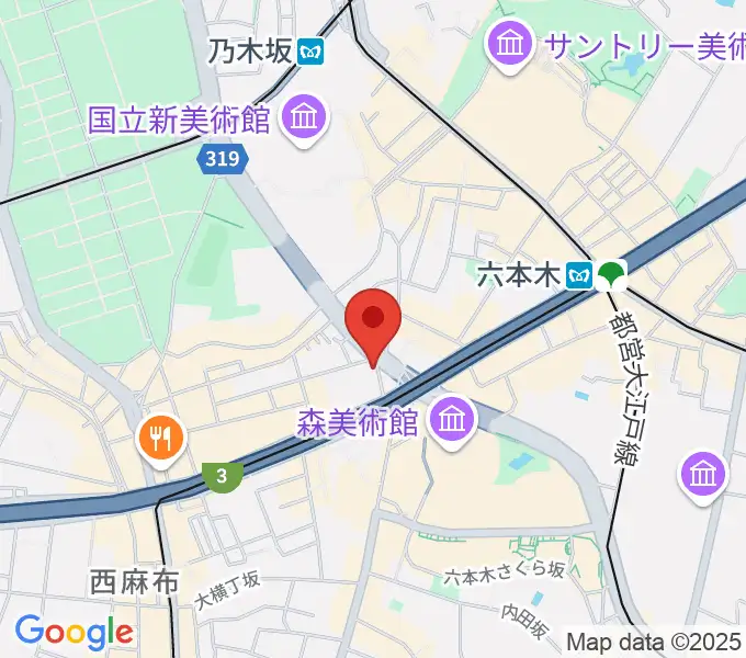 EXスタジオ六本木の地図