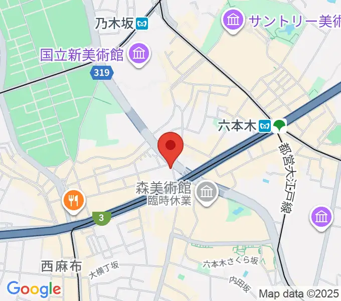 EXスタジオ六本木の地図