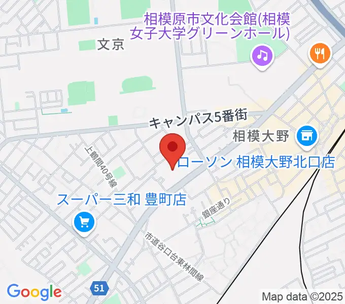相模原南市民ホールの地図