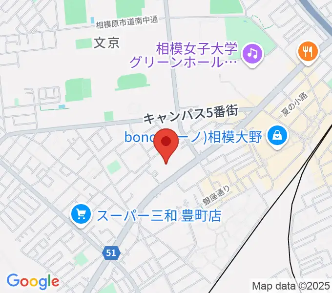 相模原南市民ホールの地図