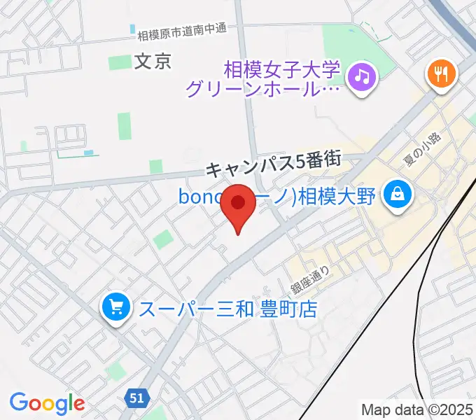 相模原南市民ホールの地図