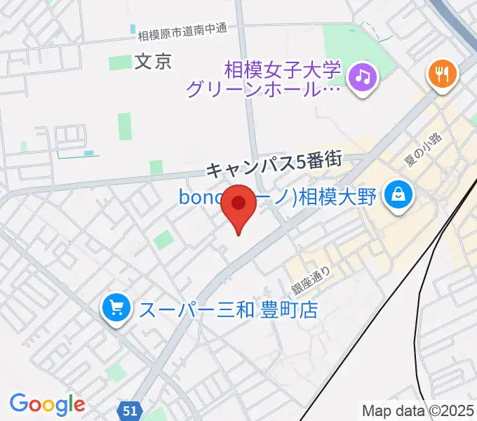 相模原南市民ホールの地図