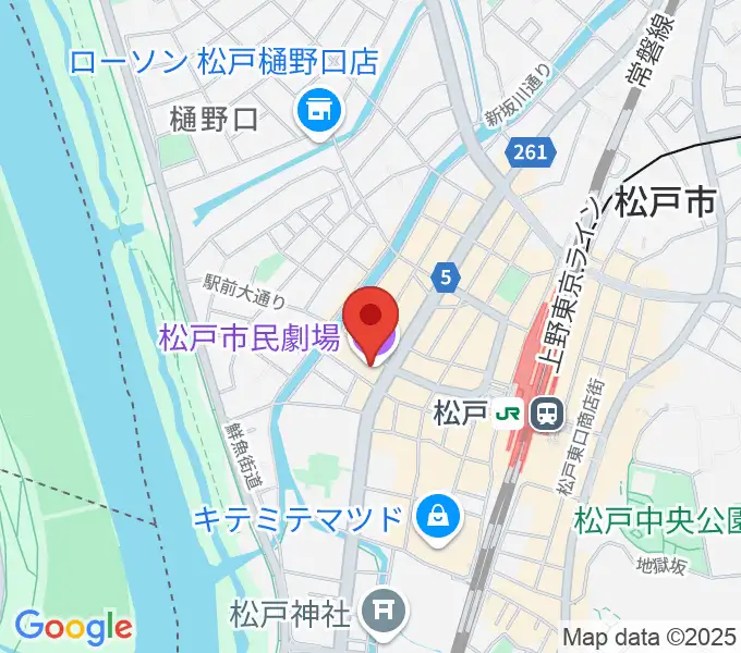 松戸市民劇場の地図