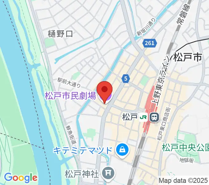 松戸市民劇場の地図