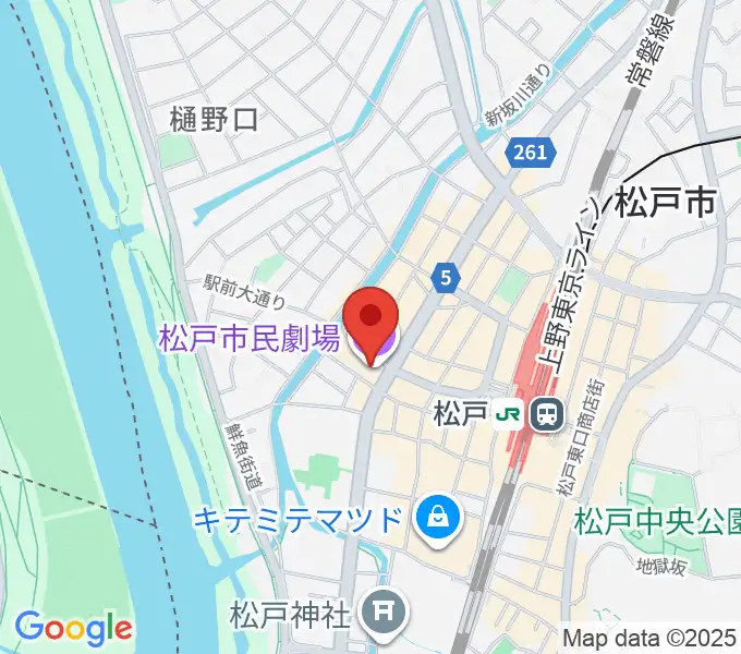 松戸市民劇場の地図