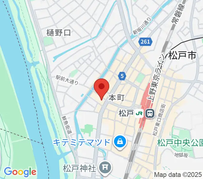 松戸市民劇場の地図