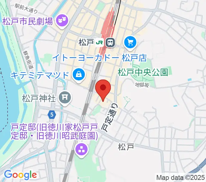 松戸市民会館の地図