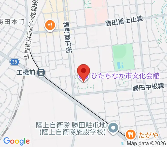 ひたちなか市文化会館の地図
