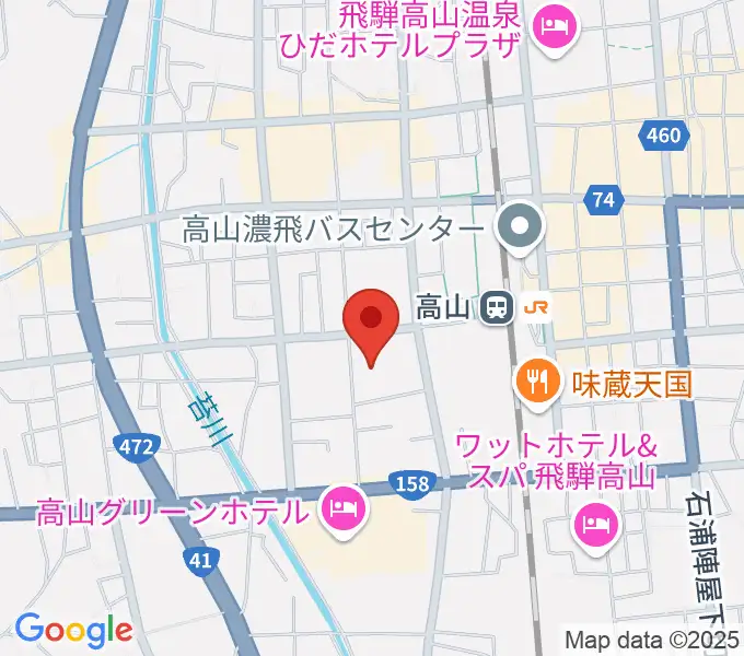 高山市民文化会館の地図