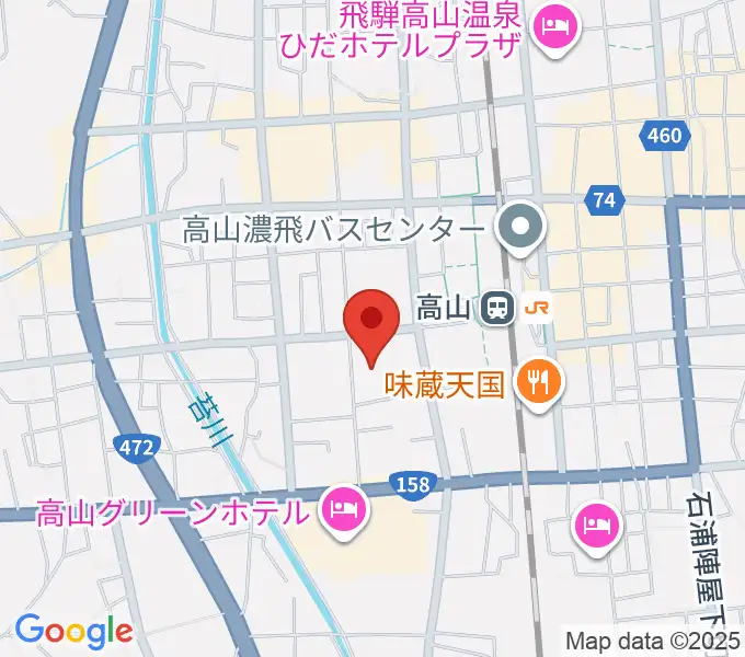 高山市民文化会館の地図