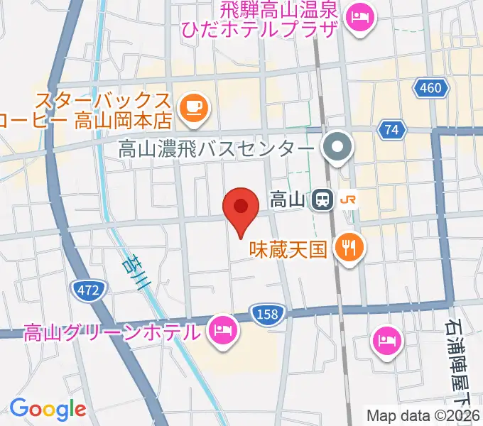 高山市民文化会館の地図