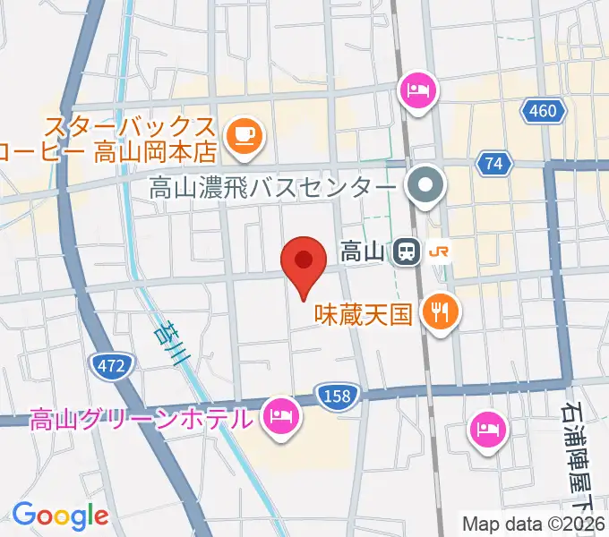 高山市民文化会館の地図