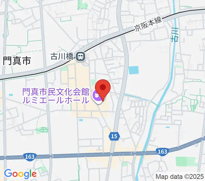 門真市民文化会館 ルミエールホールの地図