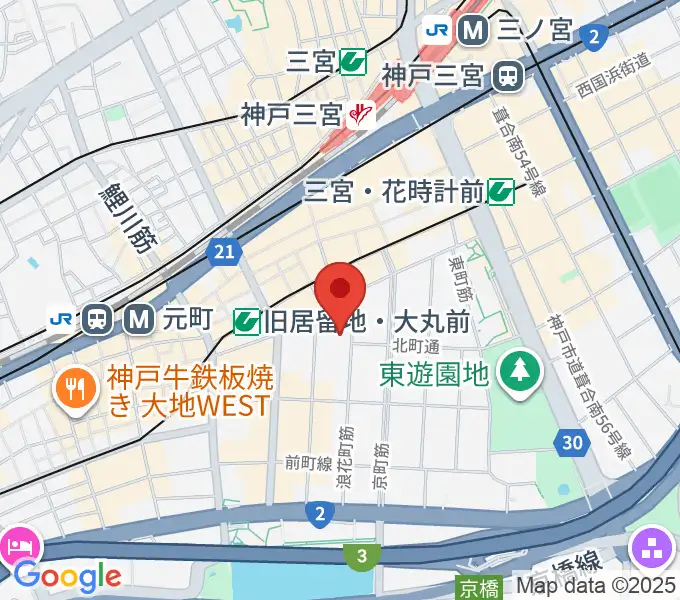 神戸朝日ホールの地図