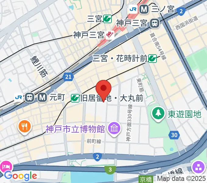神戸朝日ホールの地図