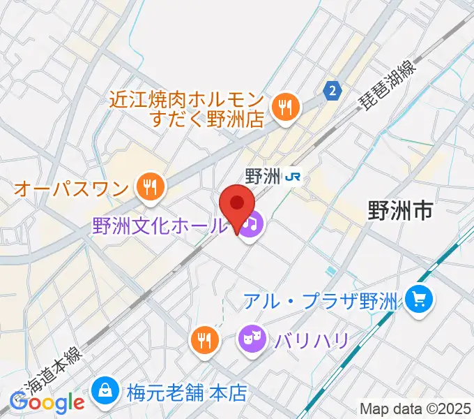 野洲文化ホールの地図