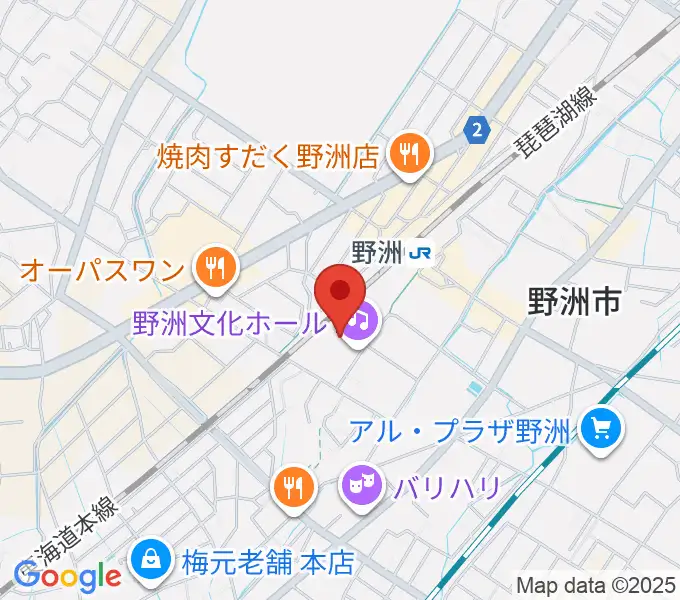 野洲文化ホールの地図