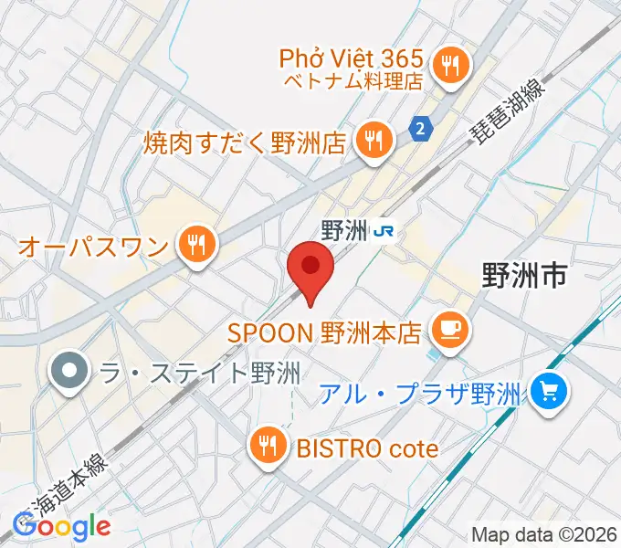 野洲文化ホールの地図