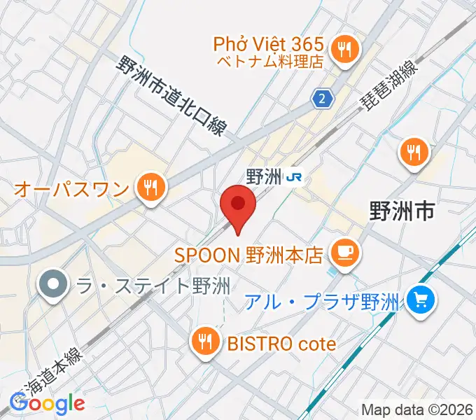 野洲文化ホールの地図