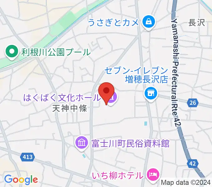 はくばく文化ホールの地図