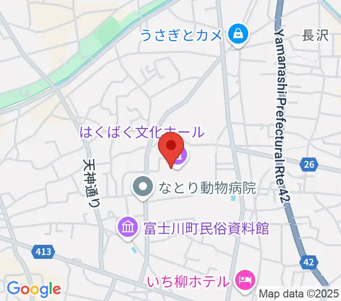 はくばく文化ホールの地図