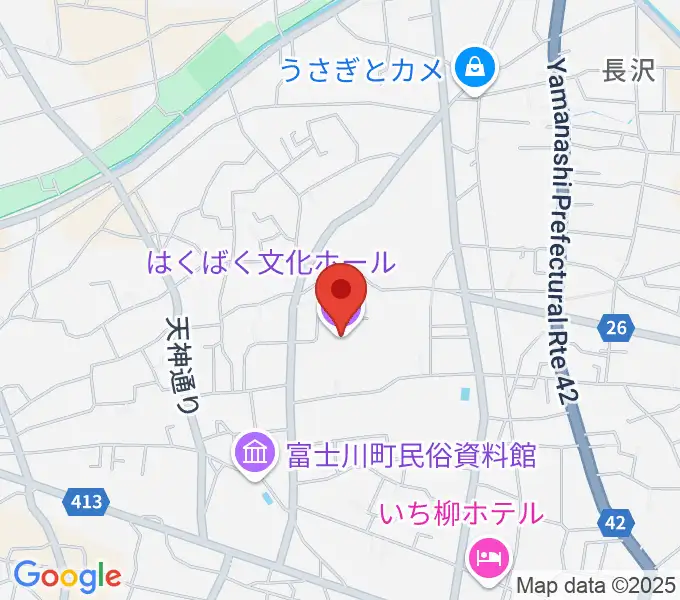 はくばく文化ホールの地図
