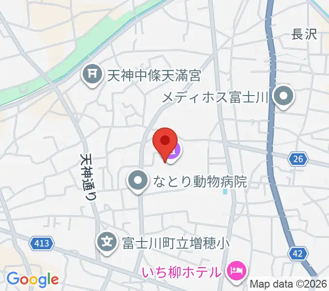 はくばく文化ホールの地図