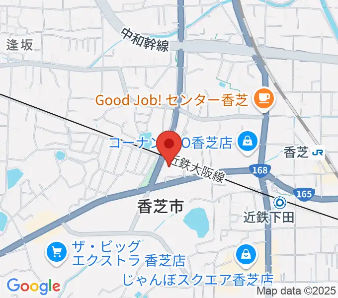 香芝市ふたかみ文化センターの地図