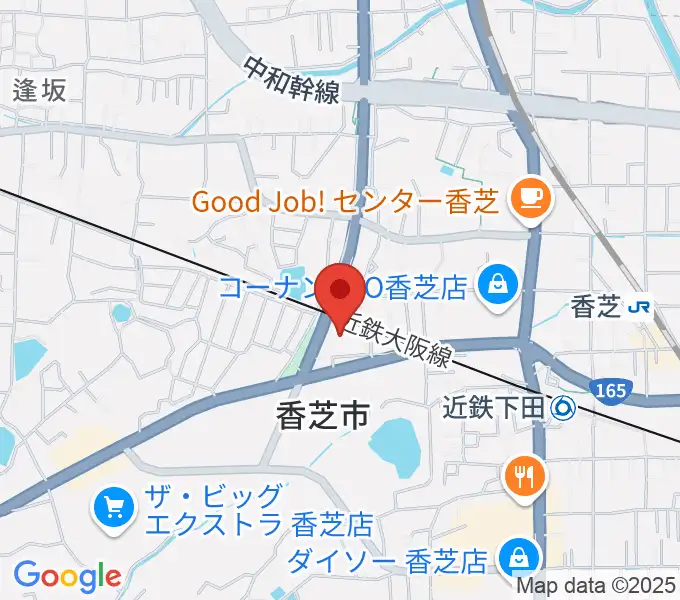 香芝市ふたかみ文化センターの地図