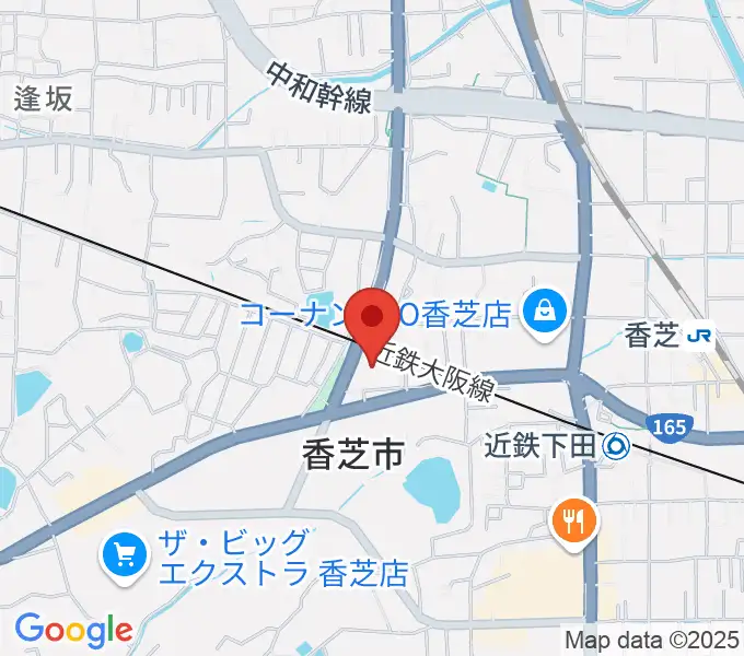 香芝市ふたかみ文化センターの地図