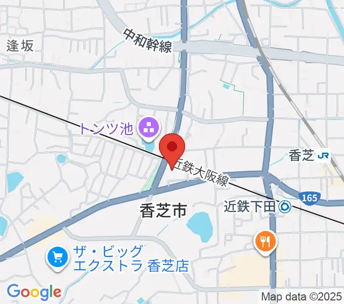 香芝市ふたかみ文化センターの地図