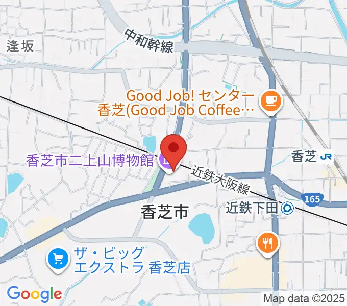 香芝市ふたかみ文化センターの地図