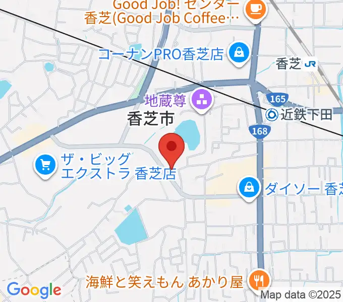香芝市モナミホールの地図